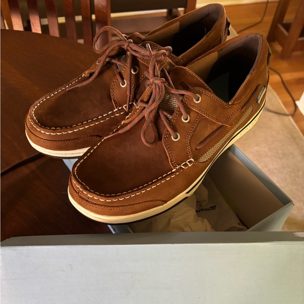 Sebago Brown Boat Shoes Classic Moccasin Style